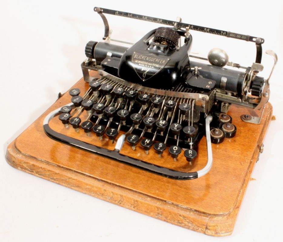 Schreibmaschine, "Blickensderfer", mechanisch, 13 x 33 x 24 cm, Funktion undVollständigkeit nicht - Image 2 of 5
