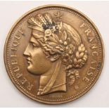 Bronze-Medaille, Eugène-André Oudiné, Paris 1810 - 1887 Paris, runde, beidseitigdekorierte Form, auf