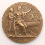 Bronze-Medaille, Paul Grandhomme, Paris 1881 - 1944 Saint-Briac-sur-Mer, runde, beidseitigdekorierte