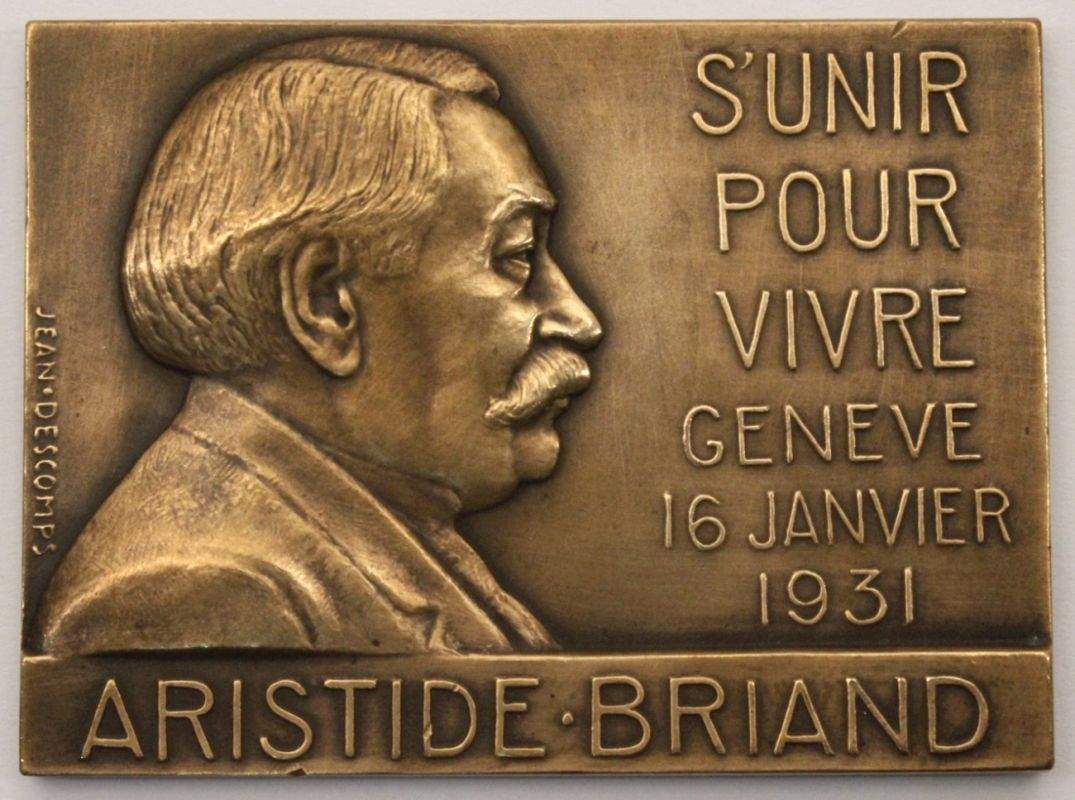 Bronze-Plakette, Jean-Bernard Descomps, Agen 1872 - 1948, rechteckige, beidseitigdekorierte Form,