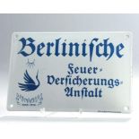 Email-Schild, "Berlinische Feuerversicherungsanstalt", Boos & Hahn, Ortenberg-Baden,30/50er Jahre,