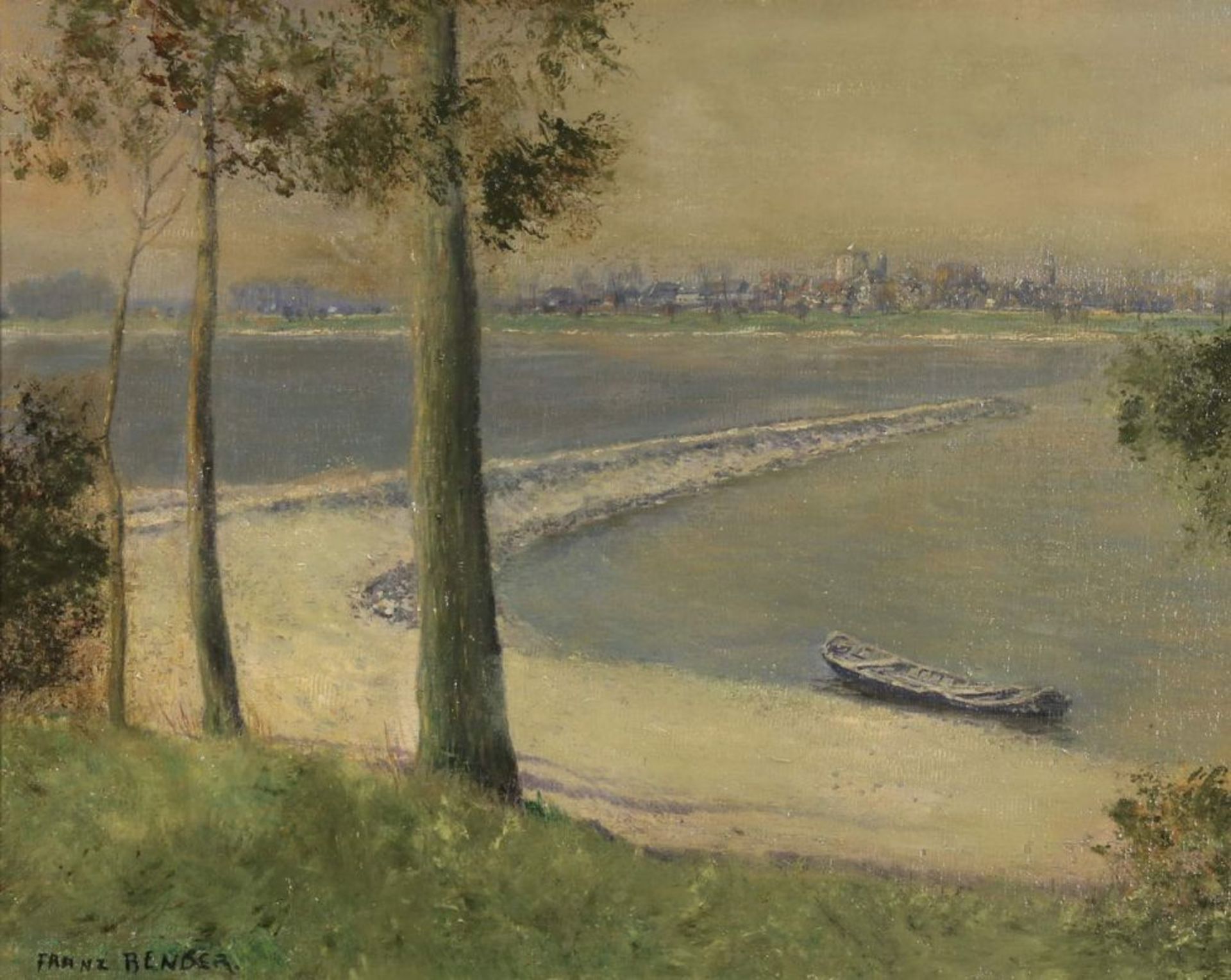 Reserve: 160 EUR        Bender, Franz (1873 Germersheim - 1905 Leipzig), "Weite Flusslandschaft - Image 2 of 6