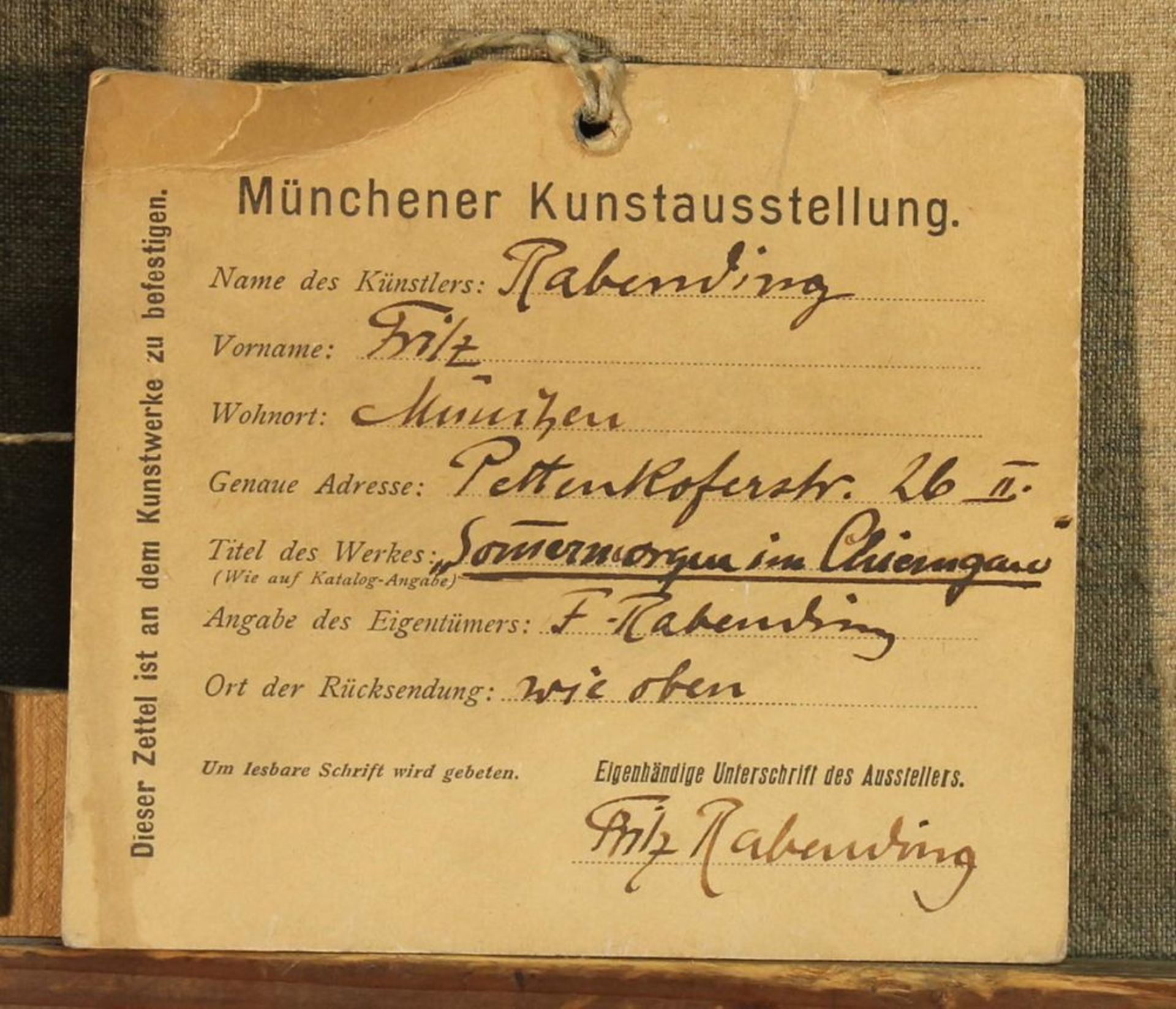 Reserve: 280 EUR        Rabending, Fritz (1862 Wien - 1929 München, Schüler von Baisch und - Image 9 of 10