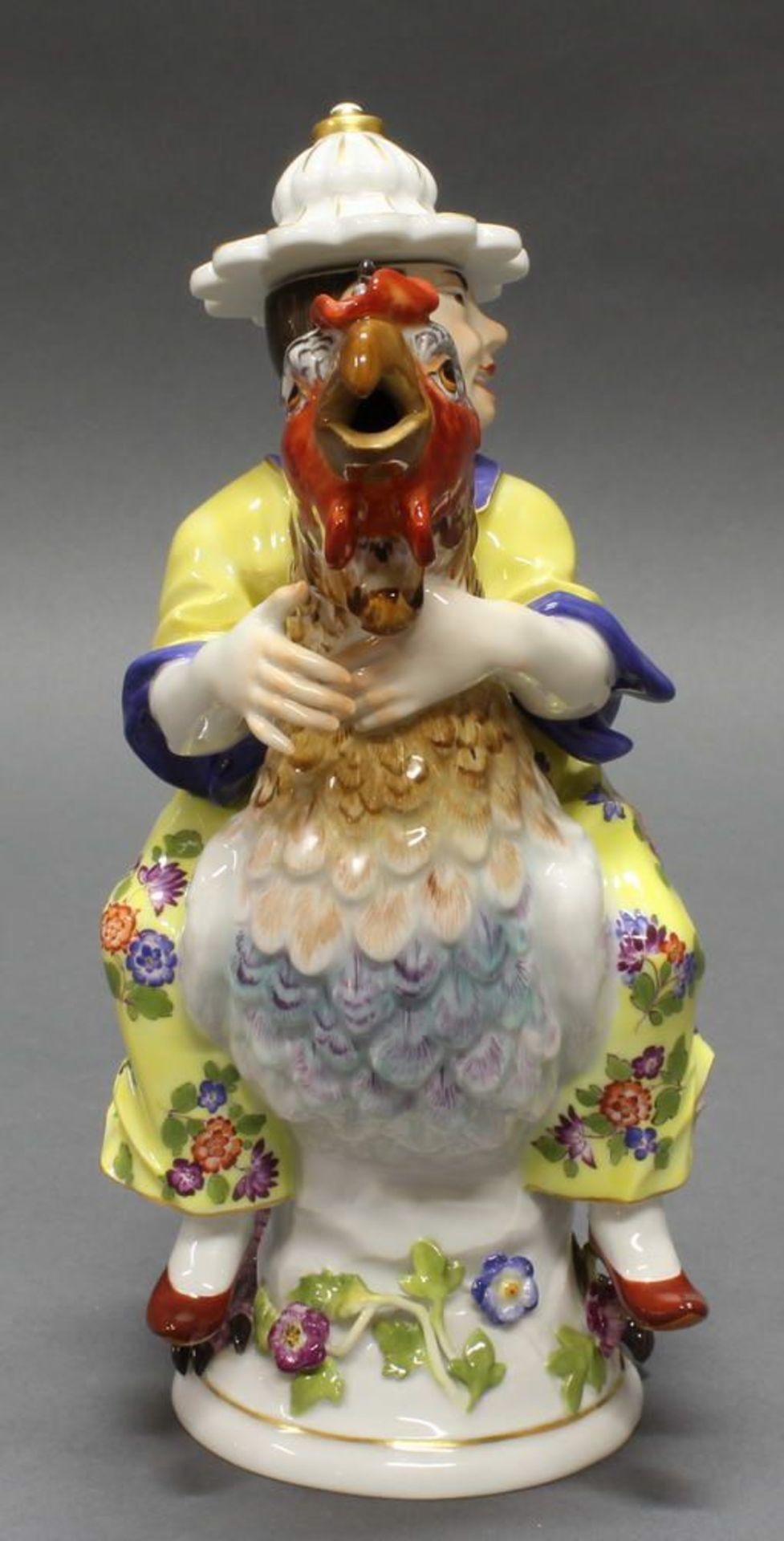 Reserve: 1600 EUR        Figurenkanne, "Hahnenreiter", Meissen, Schwertermarke, 1. Wahl, - Image 5 of 10