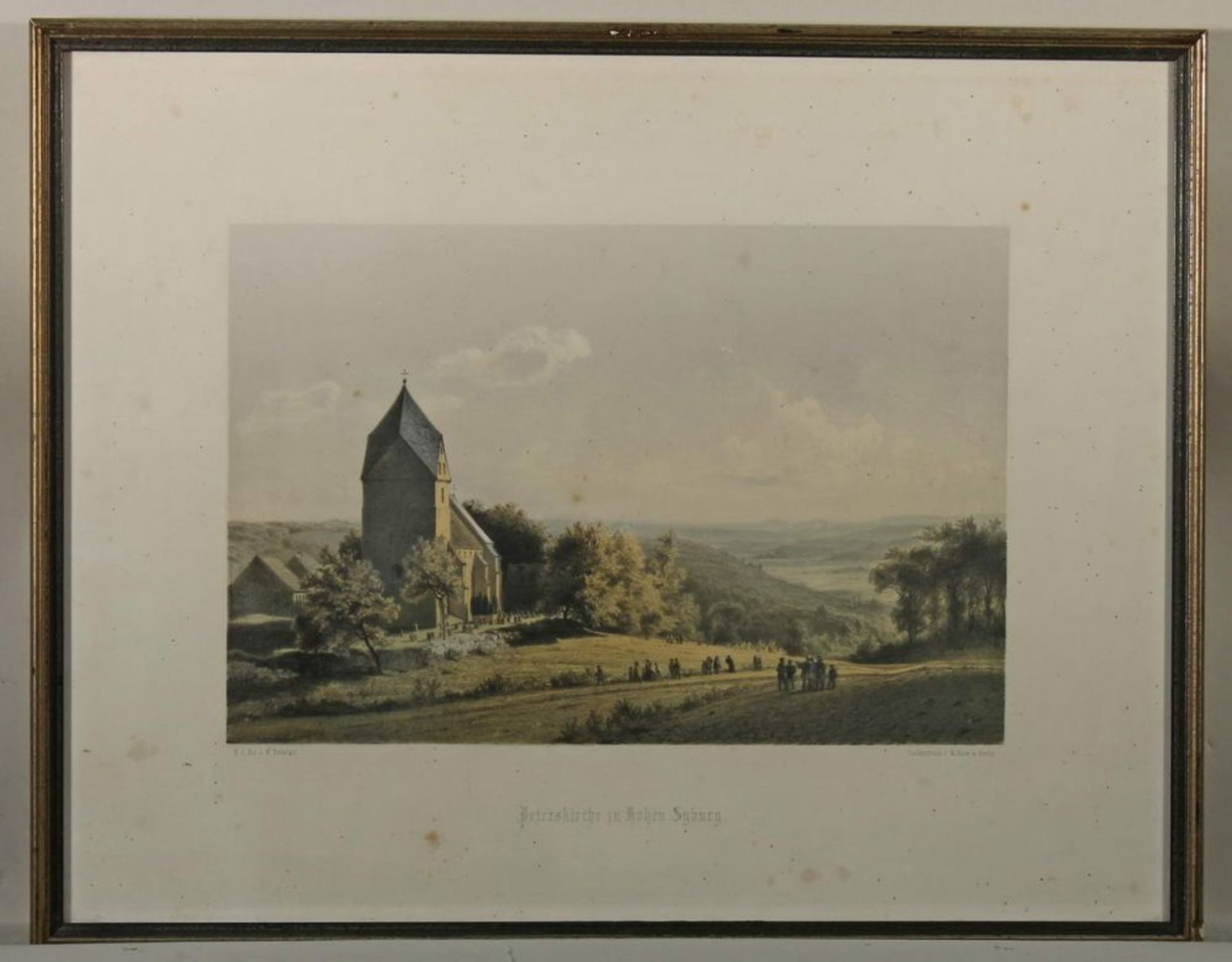 Reserve: 90 EUR        Lithografie, "Peterskirche zu Hohensyburg", bei Dortmund, W. Korn, nach - Image 3 of 4