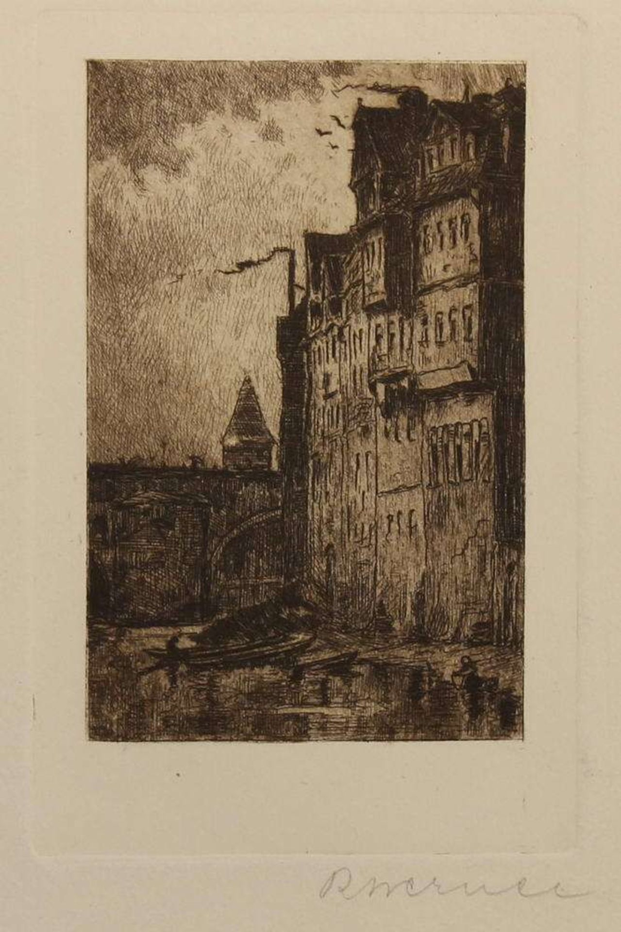 Reserve: 80 EUR        Werner, Rudolf (1893 - 1957), Konvolut, 6 Lithografien und 4 Radierungen, " - Image 4 of 12