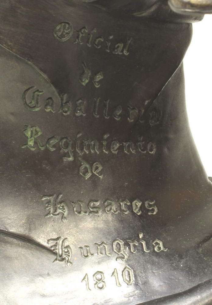 Reserve: 1600 EUR        Bronze, schwarzbraun patiniert, "Ungarischer Husar zu Pferd", auf dem - Image 3 of 6