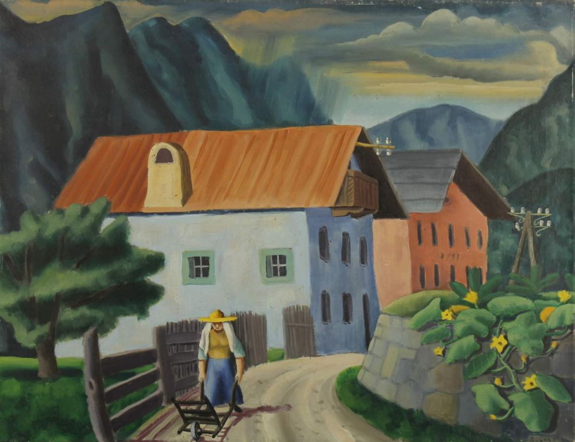 Reserve: 350 EUR        Ruland, Friedrich Josef (1910 - 1986), "Gewitter im Tessin", Öl auf
