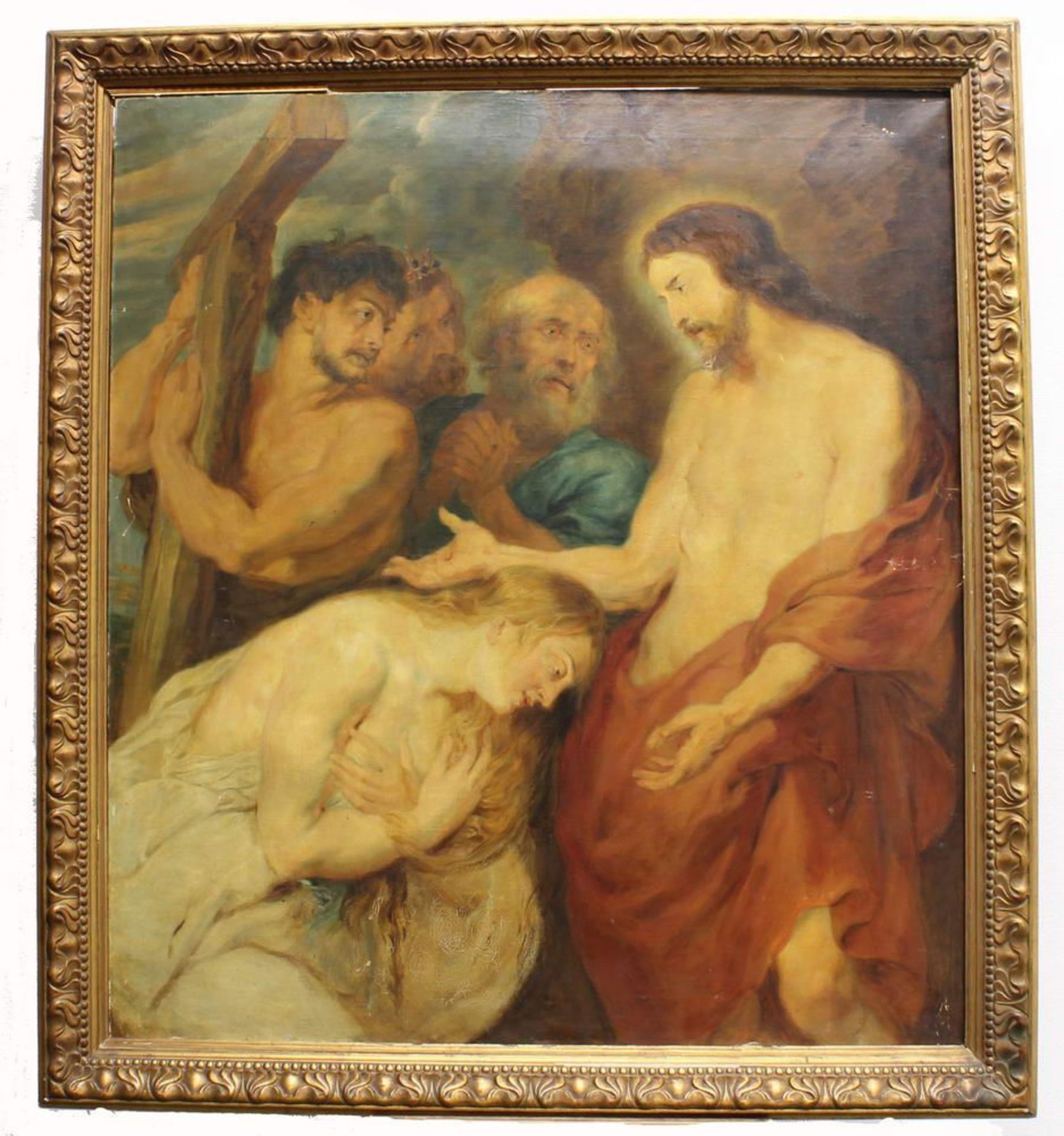 Reserve: 300 EUR        Kopist (Ende 19. Jh./um 1900), "Christus und die reuigen Sünder", Öl auf - Image 4 of 6