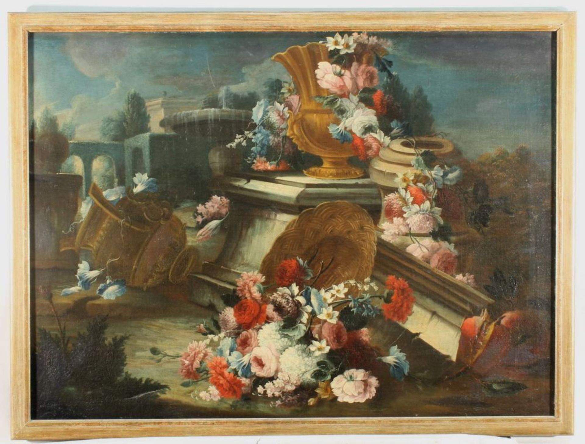 Reserve: 800 EUR        Süddeutscher Maler (1. Hälfte 18. Jh.), "Blumenstillleben in - Image 3 of 9