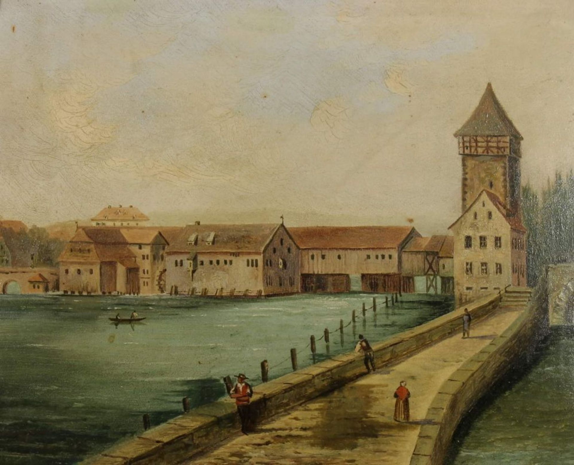 Reserve: 200 EUR        Ditz, Albert (1835 - 1911), womöglich, 4 kleine Gemälde, "Stadtmotive (
