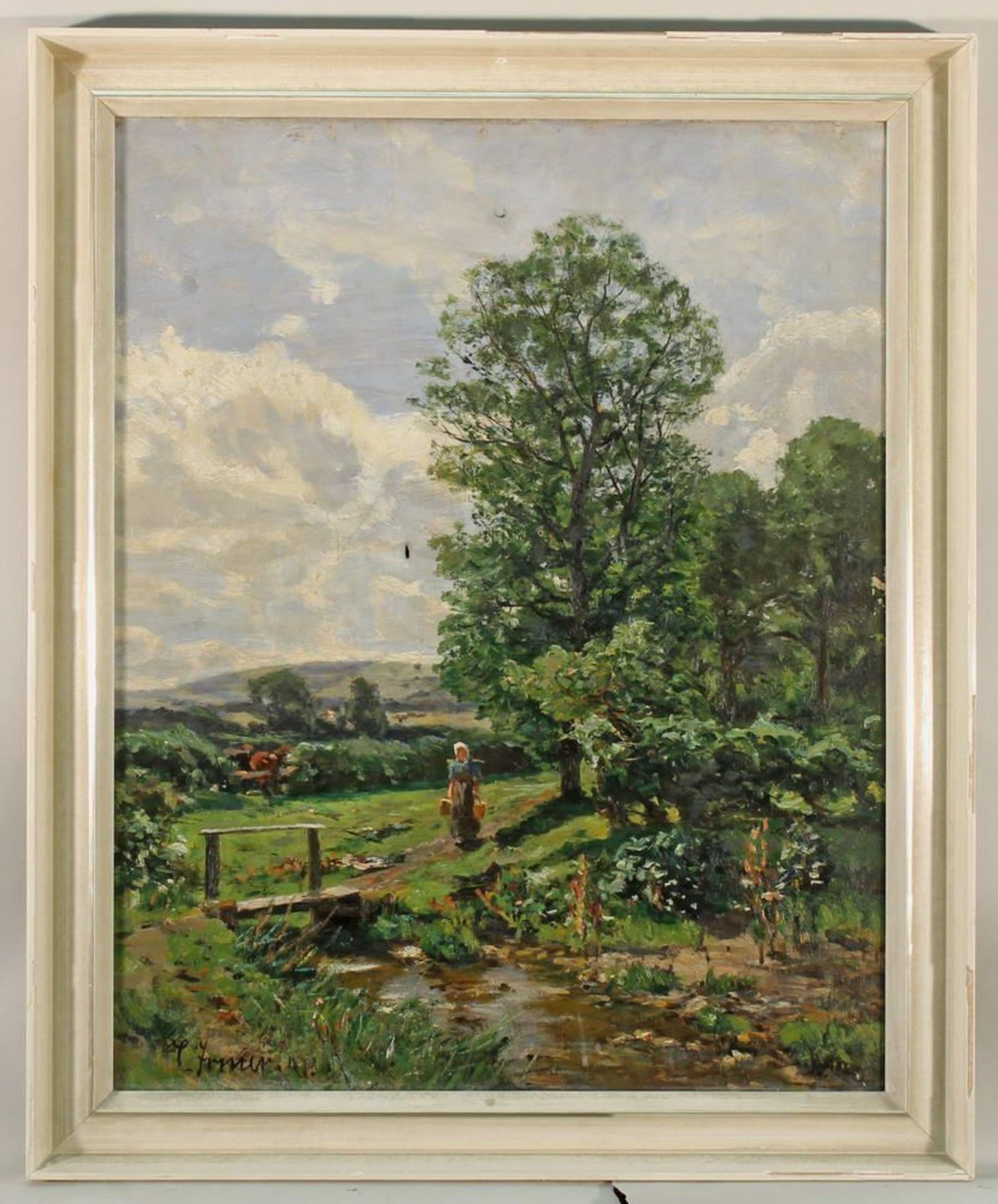 Reserve: 400 EUR        Irmer, Carl (1834 Babitz - 1900 Düsseldorf), "Sommerlandschaft mit Bach - Image 3 of 6