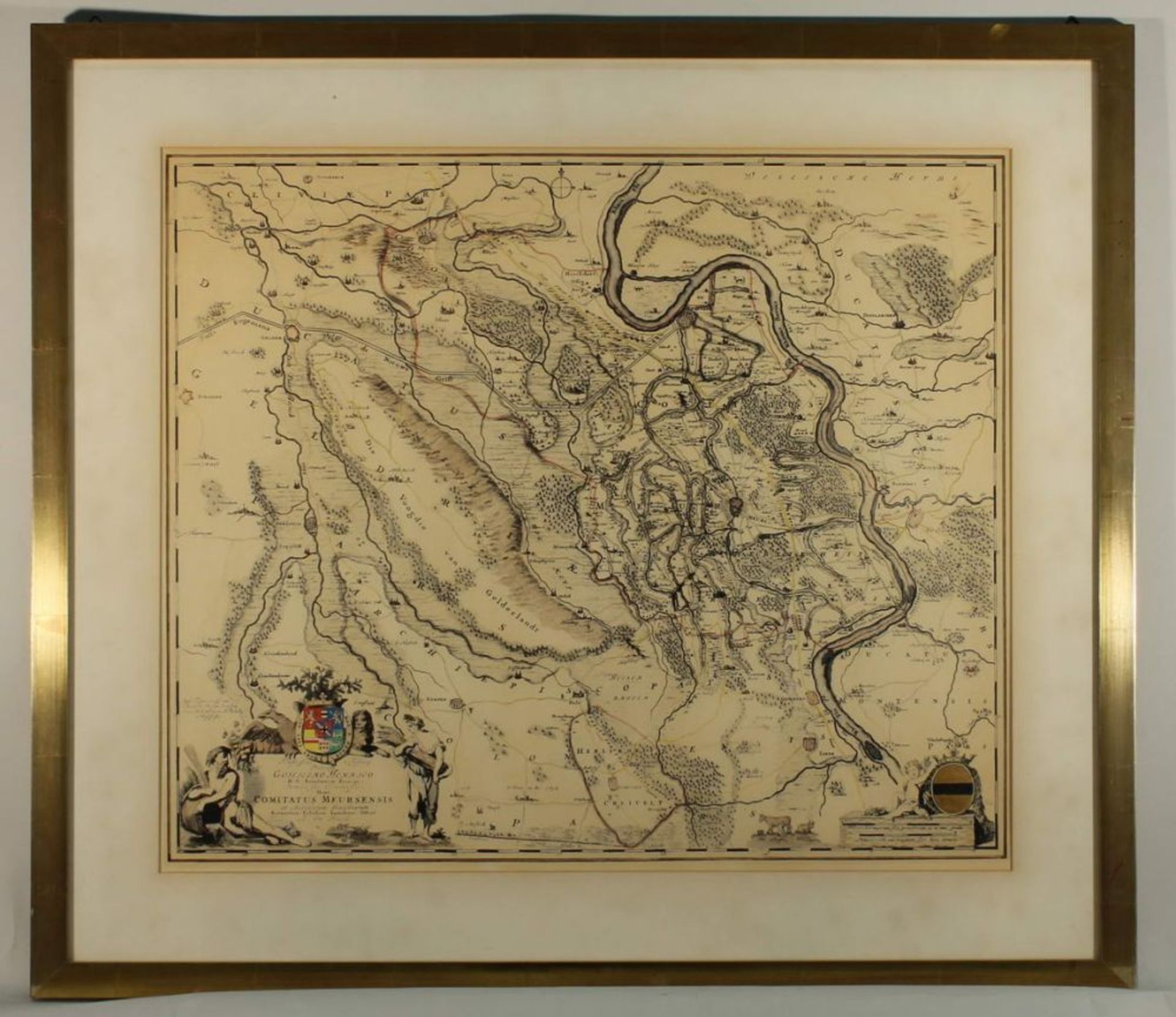 Reserve: 80 EUR        Kupferstich, "Nova Descriptio Palatinatus Rheni", Landkarte von Rheinland- - Image 3 of 7
