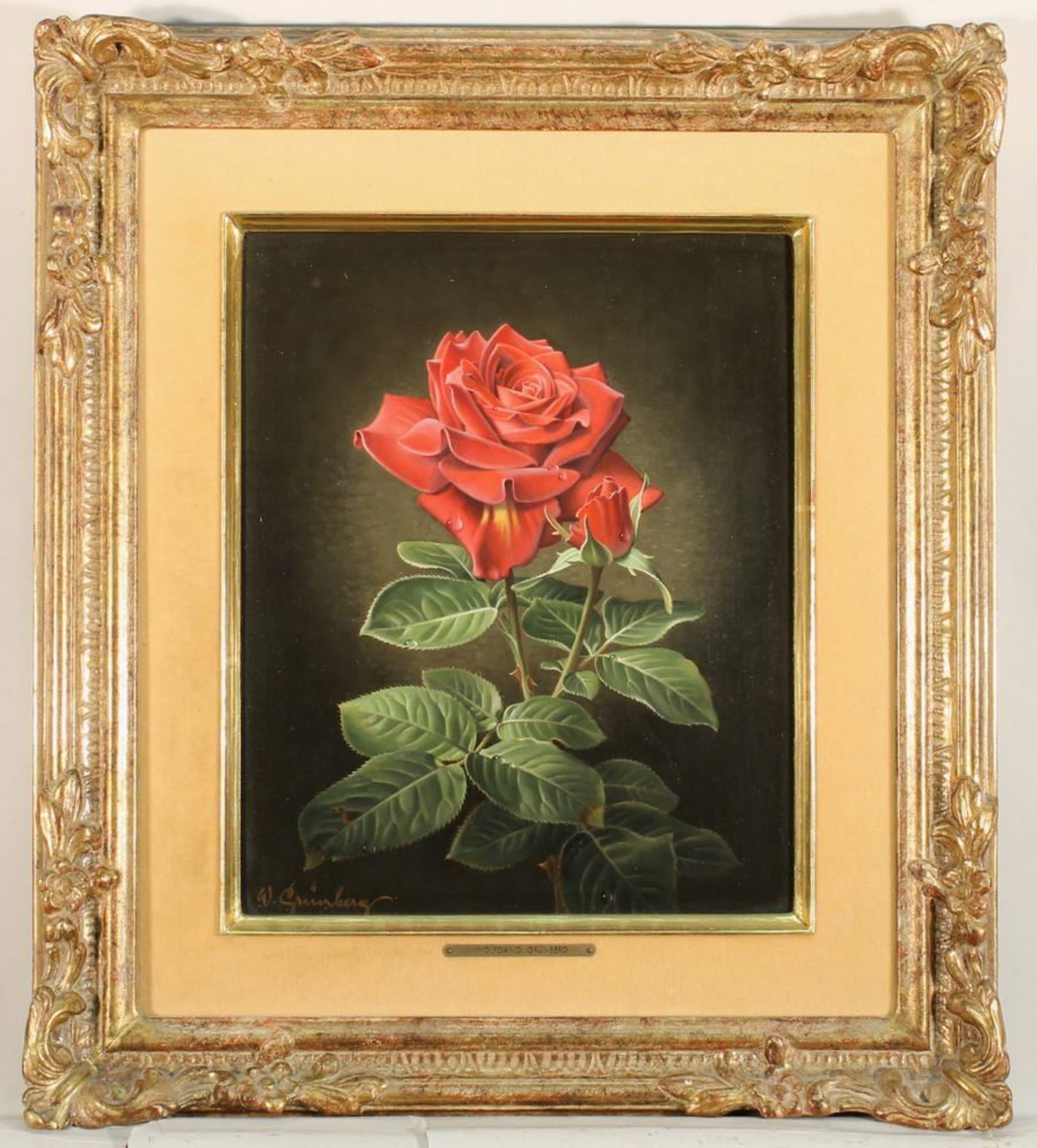 Reserve: 200 EUR        Grünberg, Wolfgang (1909 - 2001, in Köln tätiger Blumenmaler), "Rote - Image 3 of 10