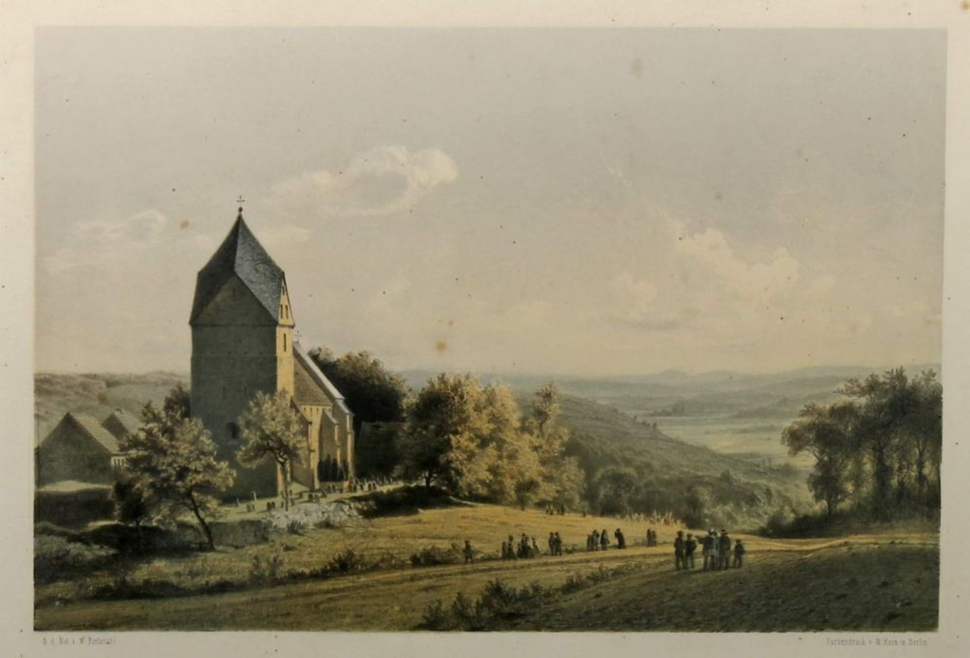 Reserve: 90 EUR        Lithografie, "Peterskirche zu Hohensyburg", bei Dortmund, W. Korn, nach - Image 2 of 4