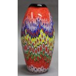 Reserve: 60 EUR        Vase, Millefiori-Art, modern, 24 cm hoch