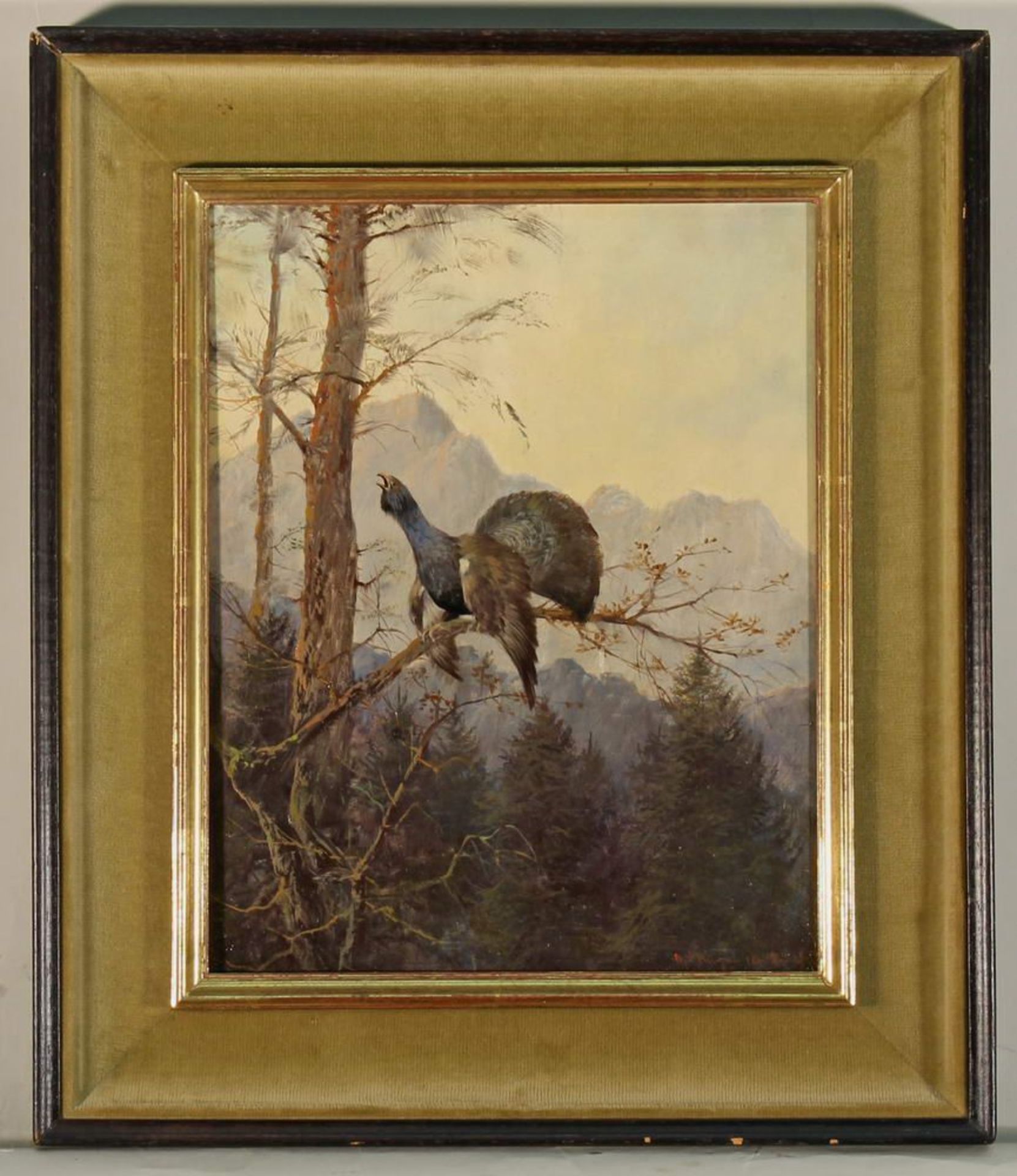 Reserve: 200 EUR        Hänger, Max (1874 - 1941), "Auerhahn", Öl auf Karton, signiert unten - Image 3 of 8