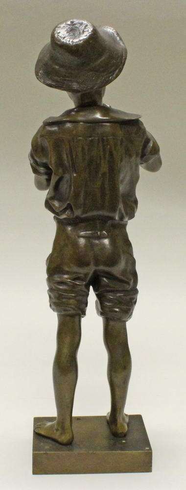 Reserve: 110 EUR        Metallfigur, bronziert, "Pecheur (Angler)", auf dem Sockel bezeichnet - Image 5 of 8