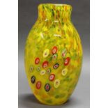 Reserve: 60 EUR        Vase, Millefiori-Art, modern, 29 cm hoch