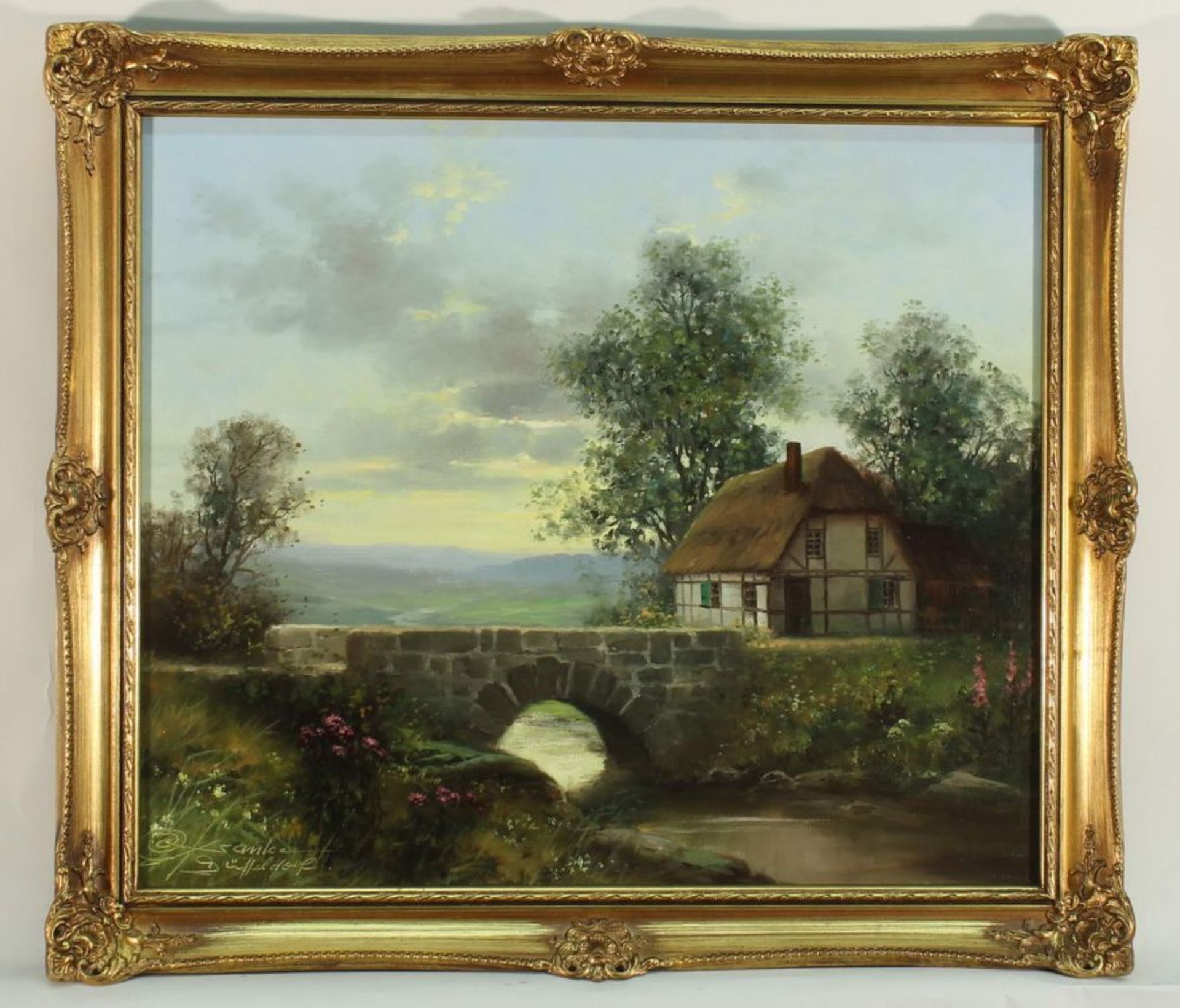 Reserve: 120 EUR        Franke, Rudolf Otto (1926 Kühnheide - 1992 Düsseldorf), "Bauernkate an der - Image 3 of 8