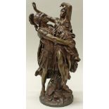 Reserve: 1800 EUR        Bronze, braun patiniert, "Fall of Carthage", Punic War, bezeichnet auf