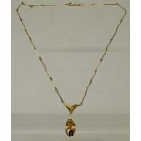 Reserve: 180 EUR        Collier, gepunzt Lapponia (Finnland), GG 585, 41 cm lang, 8 g