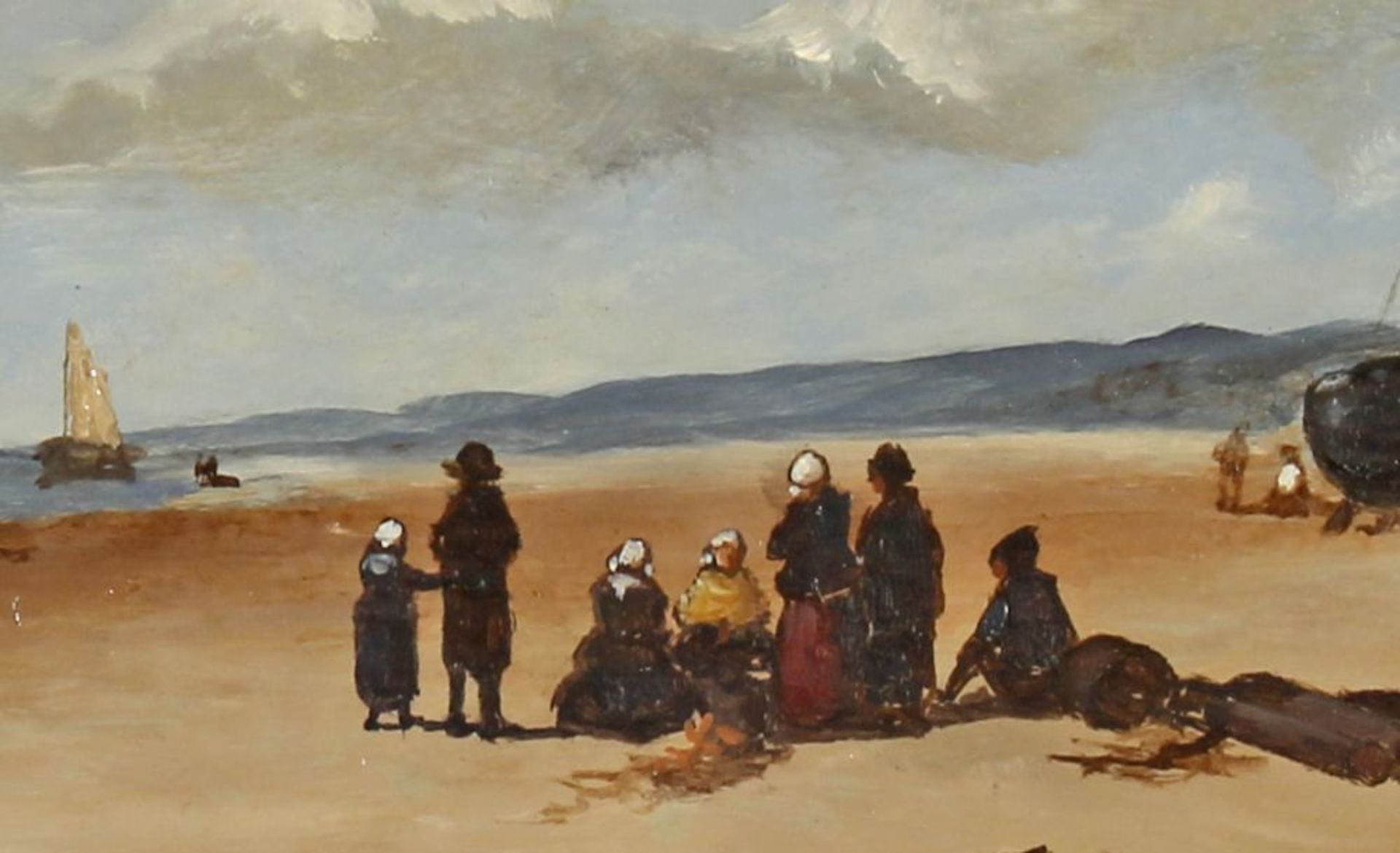 Reserve: 80 EUR        Winter, H.W.G. (20. Jh.), "Strandszene mit Booten und Fischervolk", Öl auf - Image 6 of 8