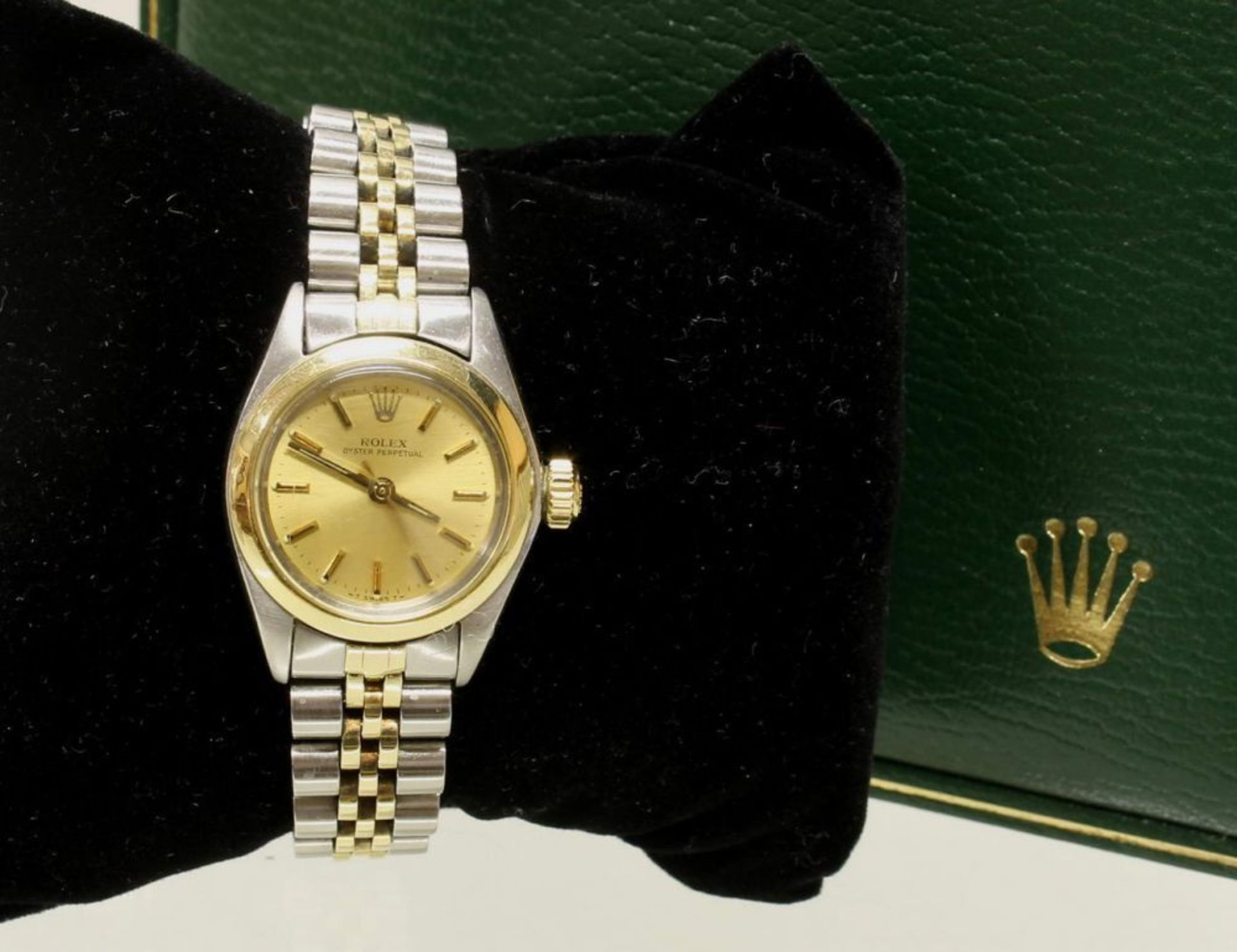 Reserve: 500 EUR        Damenarmbanduhr, Rolex, Model Oyster Perpetual, Stahl/Gold, Automatikwerk, - Image 2 of 2