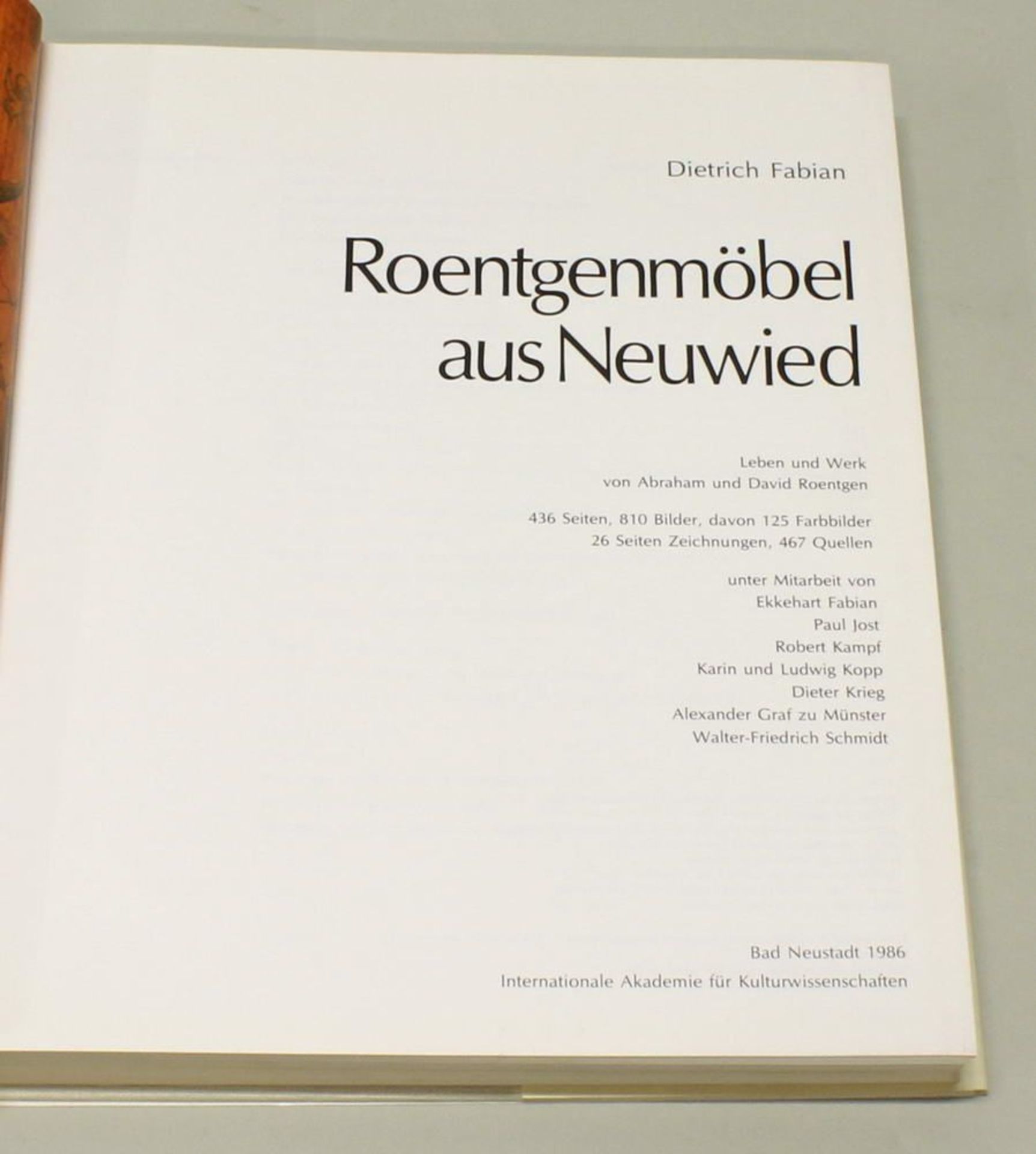 Reserve: 180 EUR        Fabian, Dietrich: Roentgenmöbel aus Neuwied. Leben und Werk von Abraham - Image 5 of 6