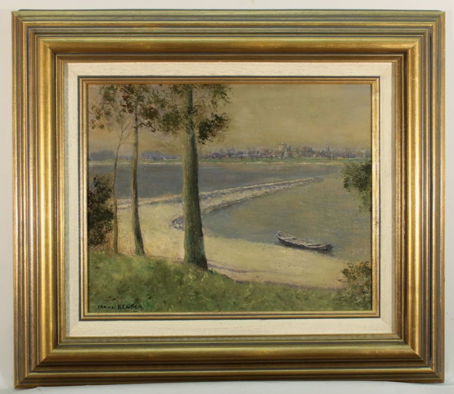 Reserve: 160 EUR        Bender, Franz (1873 Germersheim - 1905 Leipzig), "Weite Flusslandschaft - Image 4 of 6