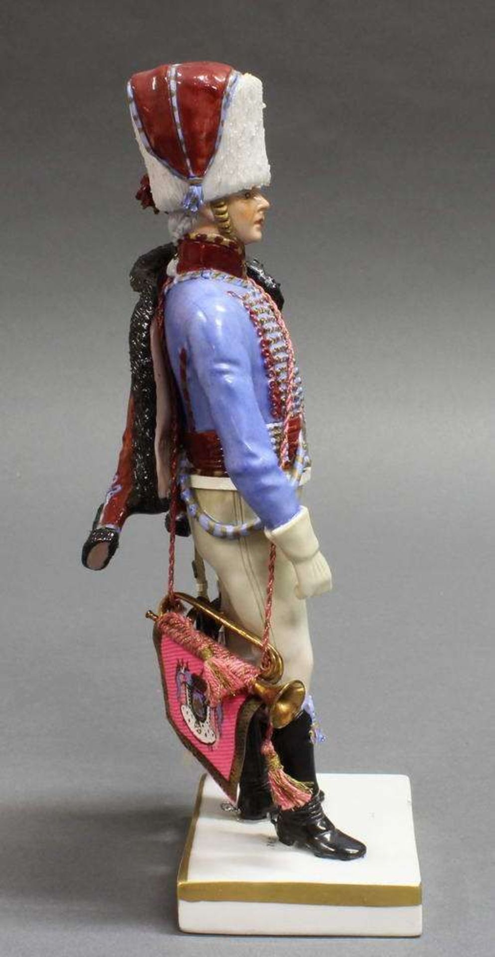 Reserve: 120 EUR        Porzellanfigur, "Trompette des Chasseurs à Cheval de la Garde 1813", blaue - Image 7 of 10