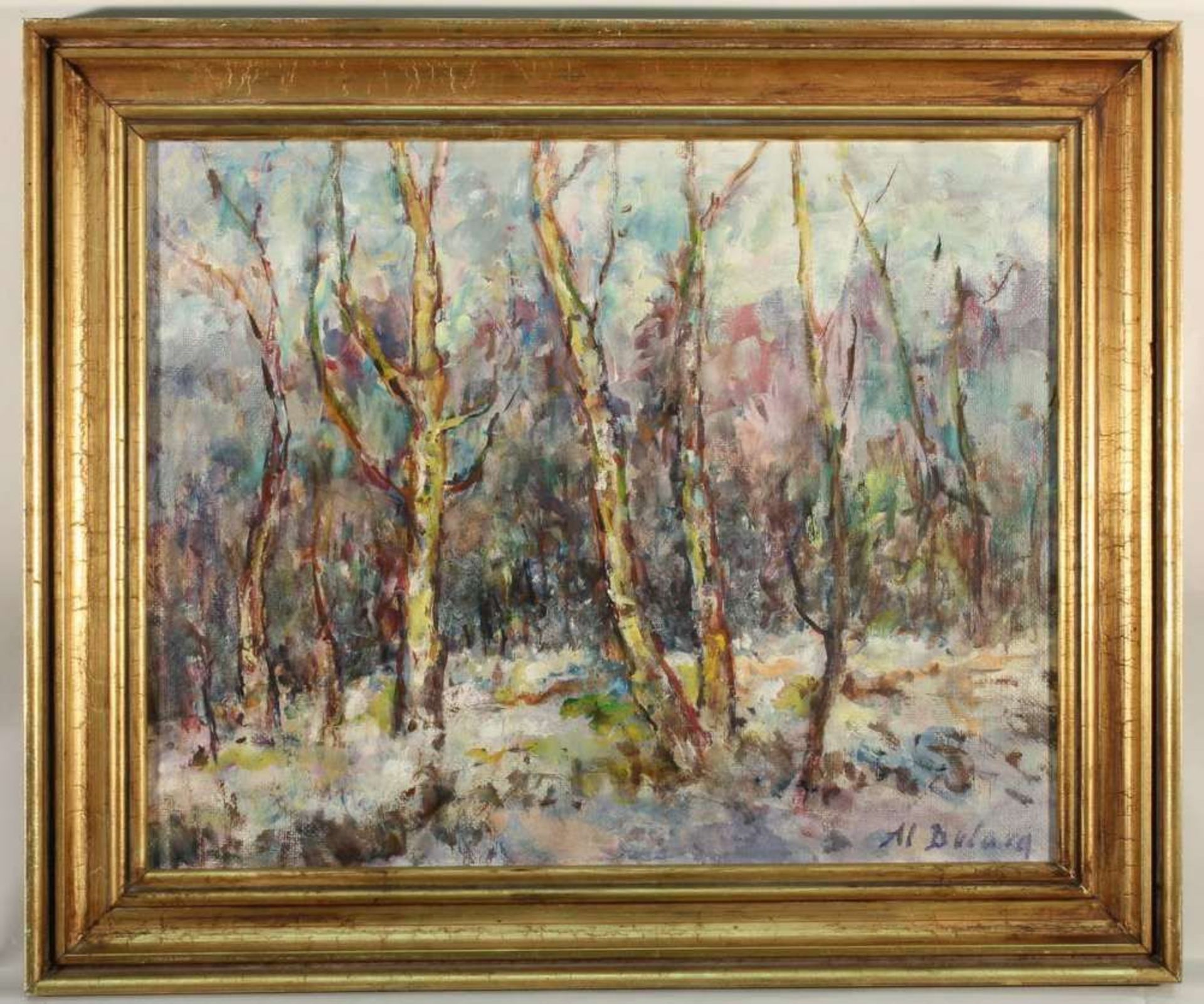 Reserve: 50 EUR        Dulava, Al. (tschechischer Künstler, 20. Jh.), "Winterwald", Öl auf - Image 4 of 8