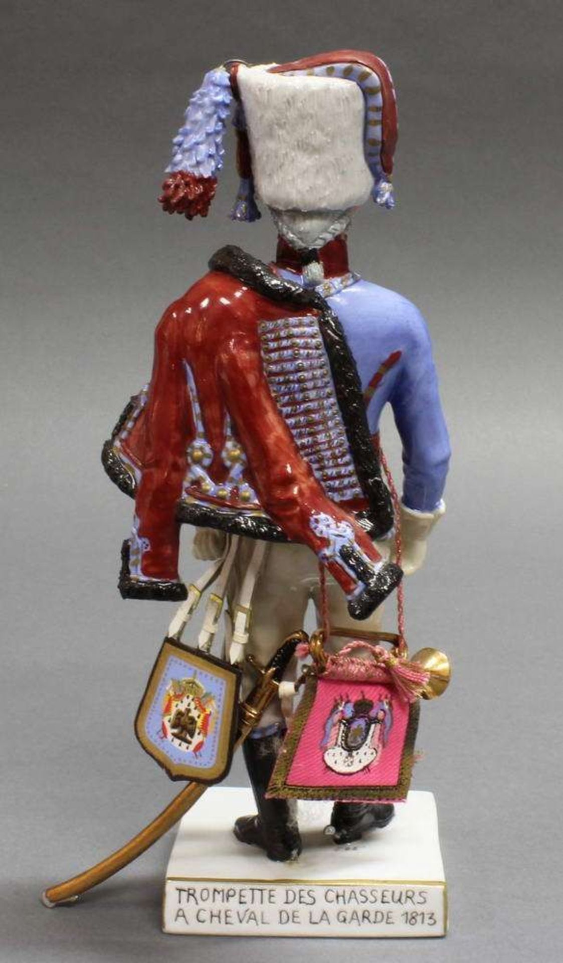 Reserve: 120 EUR        Porzellanfigur, "Trompette des Chasseurs à Cheval de la Garde 1813", blaue - Image 6 of 10