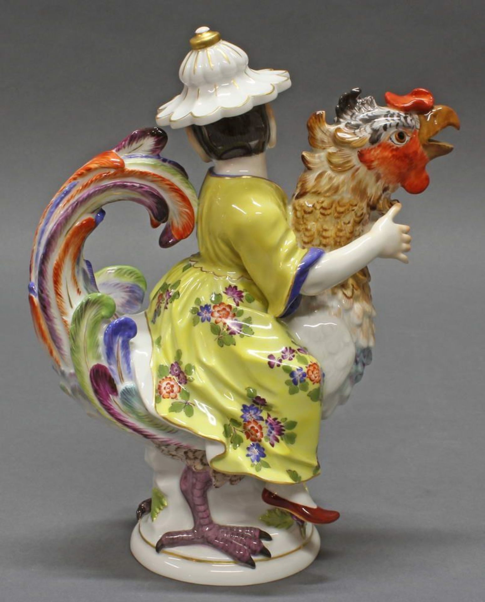 Reserve: 1600 EUR        Figurenkanne, "Hahnenreiter", Meissen, Schwertermarke, 1. Wahl, - Image 4 of 10