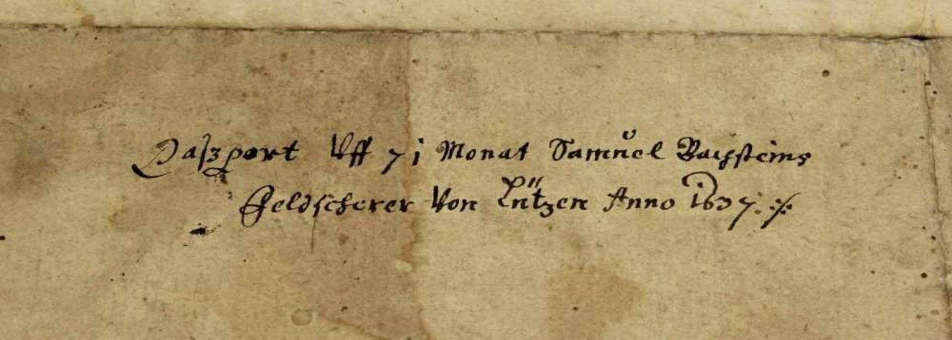 Reserve: 150 EUR        Manuskript, Dresden, 1637, schwarze Tinte auf Papier, Dienstzeugnis, - Image 3 of 4