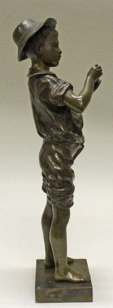 Reserve: 110 EUR        Metallfigur, bronziert, "Pecheur (Angler)", auf dem Sockel bezeichnet - Image 4 of 8