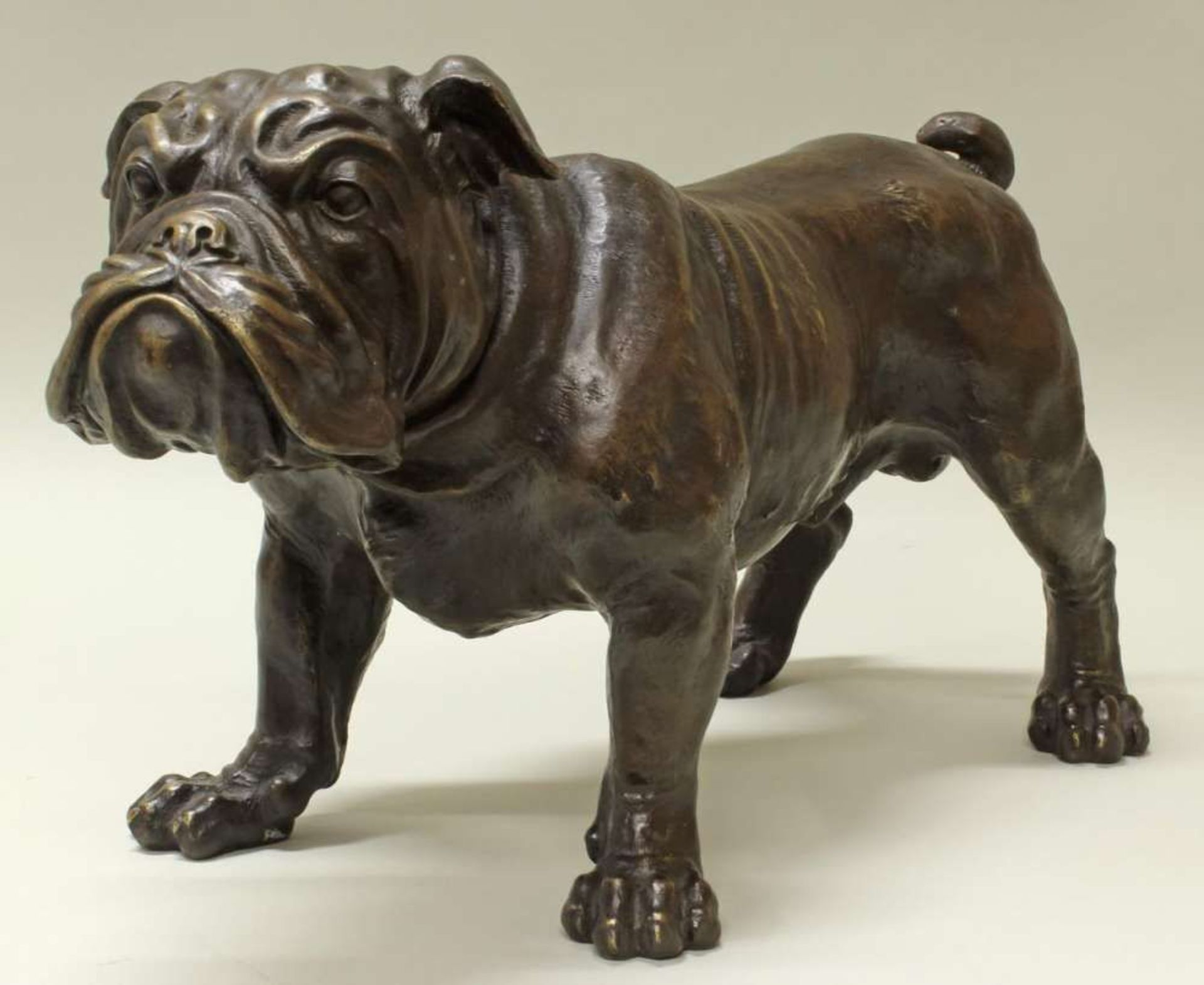 Reserve: 500 EUR        Bronze, "Bulldogge", neuzeitlicher Guss, 31 cm hoch, 55 cm lang - Image 2 of 4