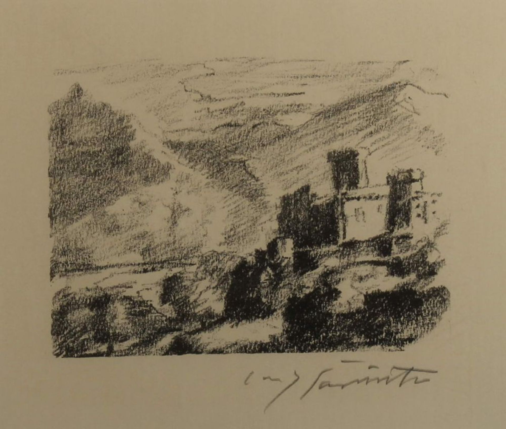 Reserve: 120 EUR        Corinth, Lovis (1858 Tapiau/Ostpreußen - 1925 Zandvoort), Lithografie, "Burg