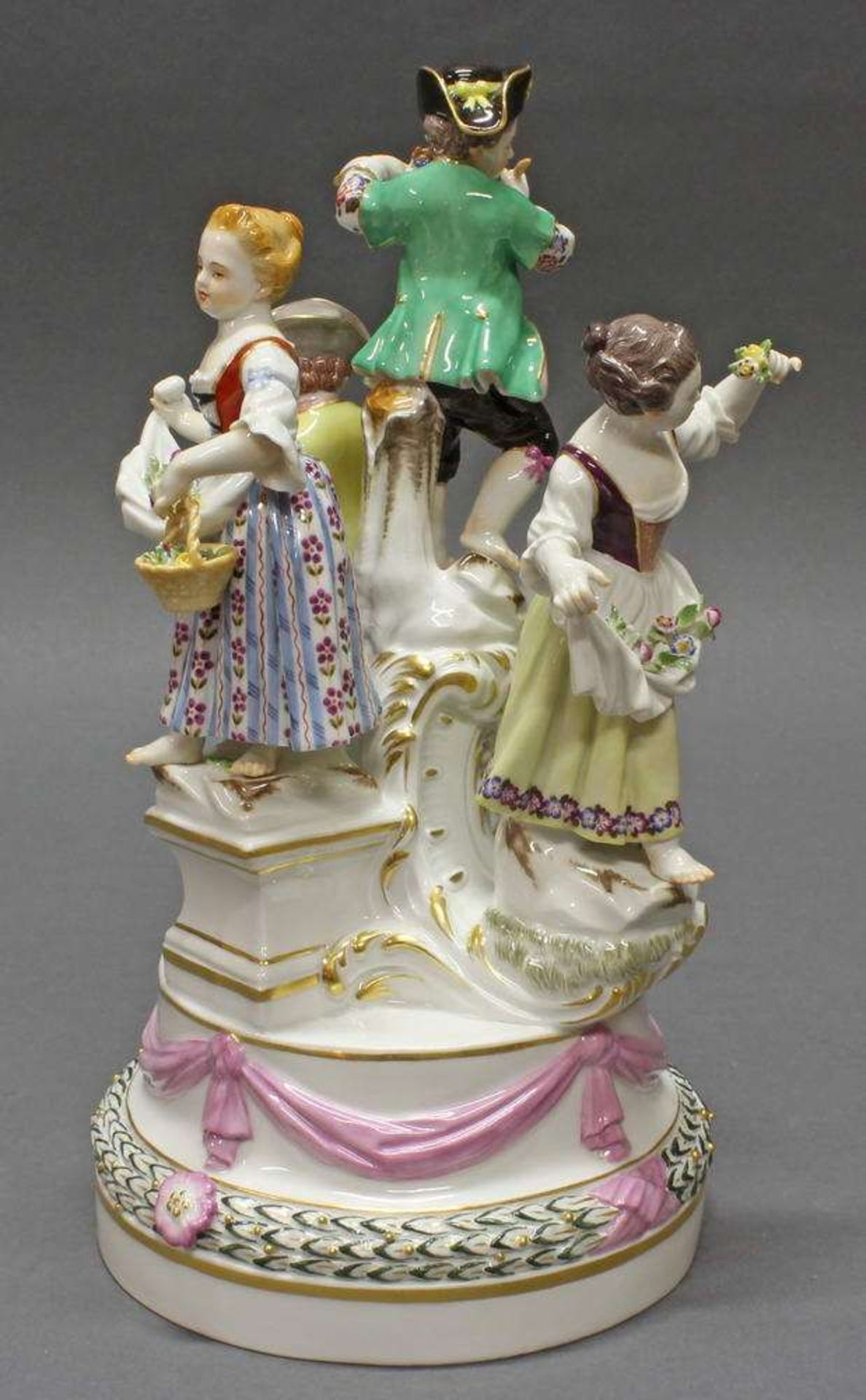 Reserve: 1600 EUR        Porzellangruppe, "Gärtnergruppe", Meissen, Schwertermarke, 1. Wahl, - Image 6 of 8