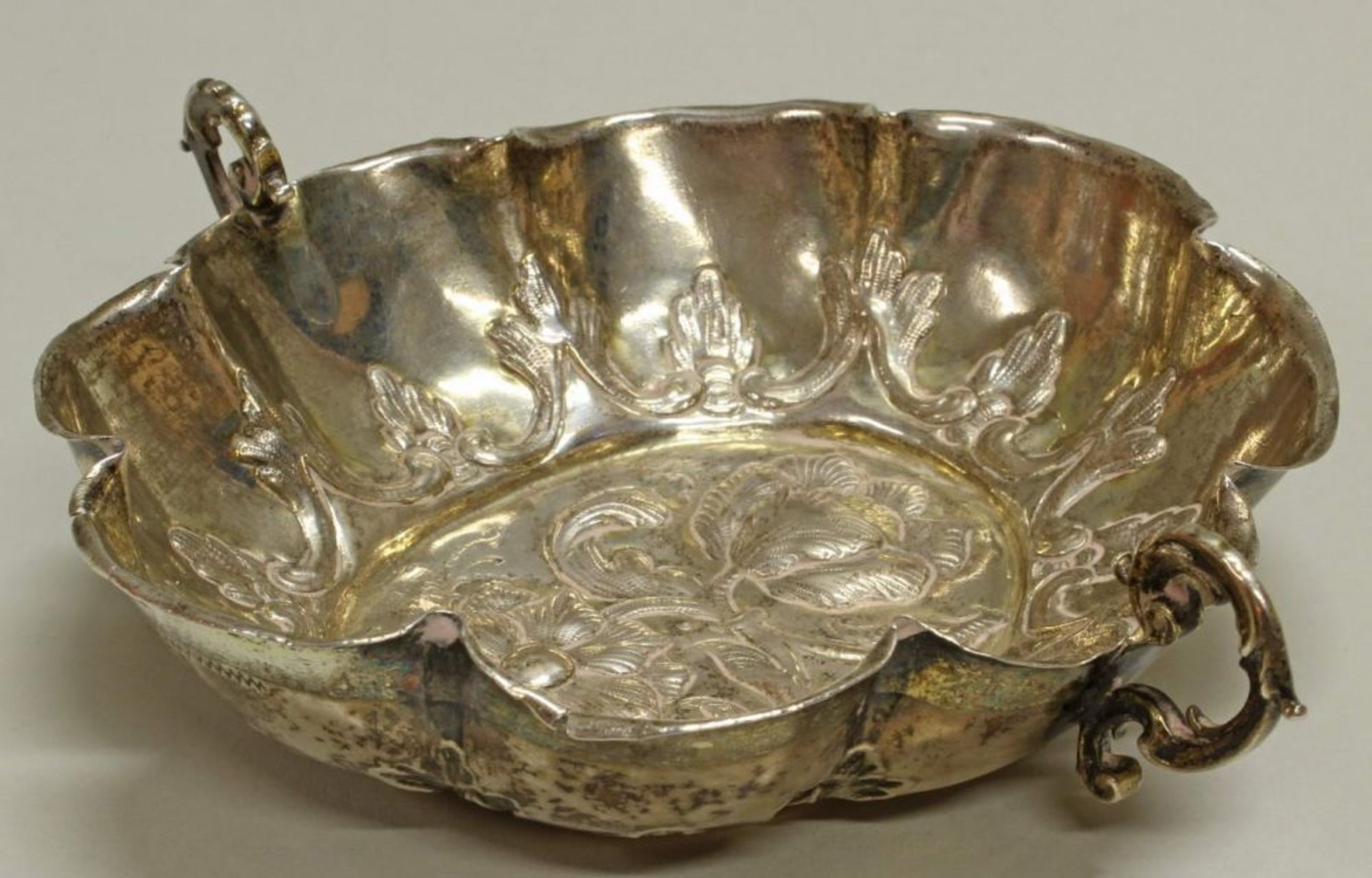 Reserve: 300 EUR        Weinprobierschale, Silber, wohl Augsburg um 1665-70, Stadtmarke,