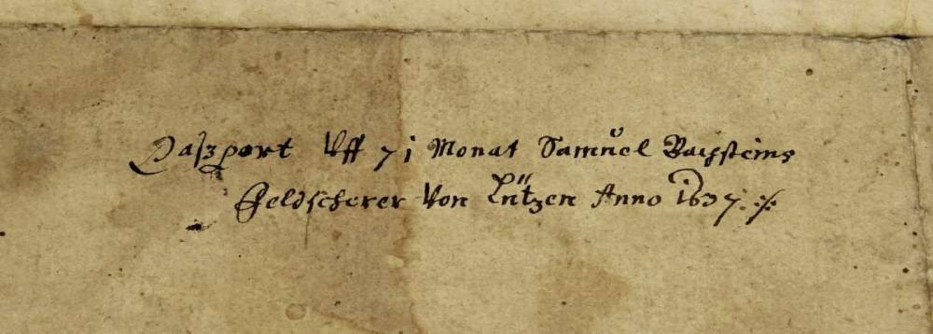 Reserve: 150 EUR        Manuskript, Dresden, 1637, schwarze Tinte auf Papier, Dienstzeugnis, - Image 4 of 4
