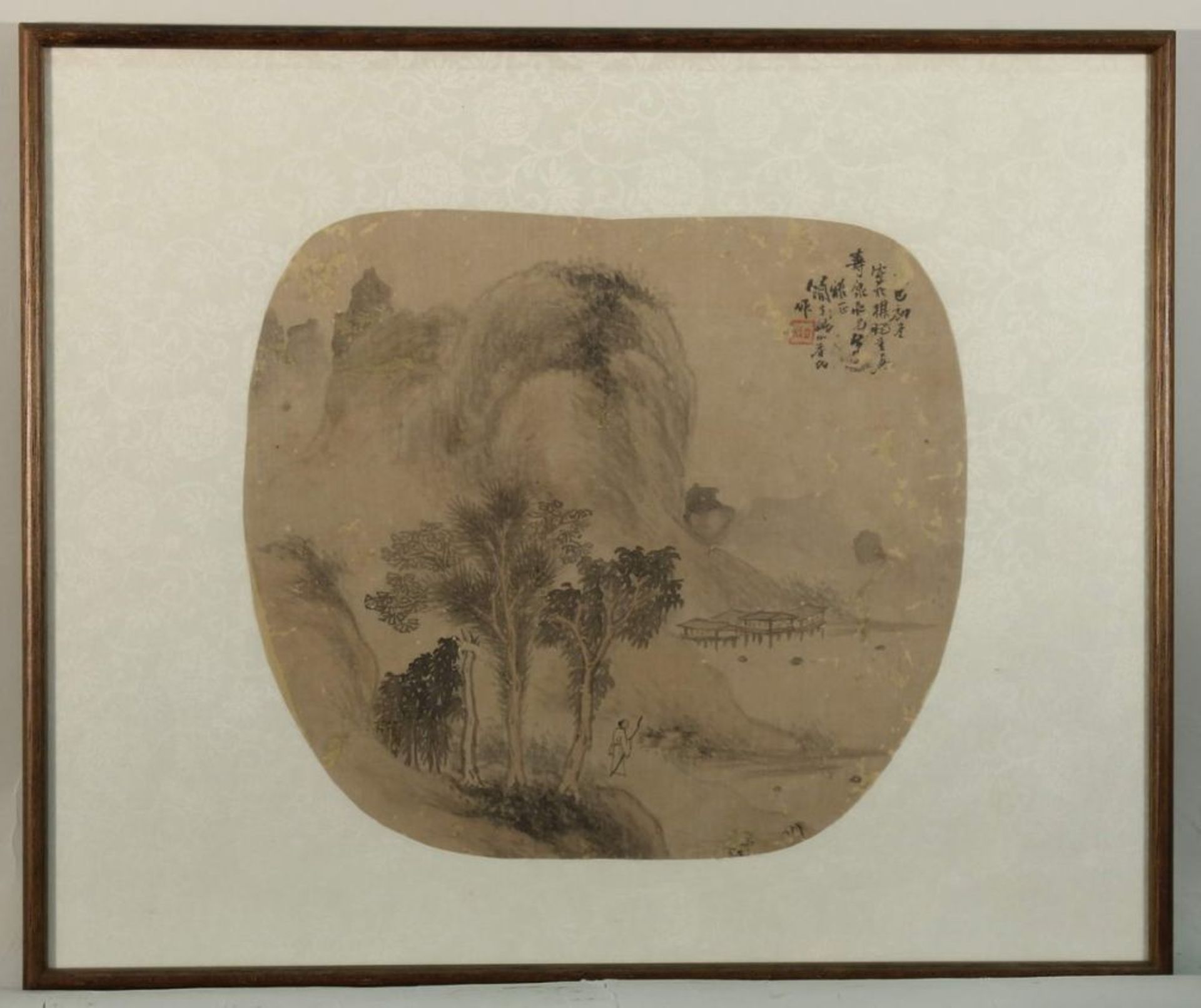 Reserve: 100 EUR        2 Fächerbilder, "Landschaften", China, 19. Jh., Tusche und Farbe auf - Image 6 of 8