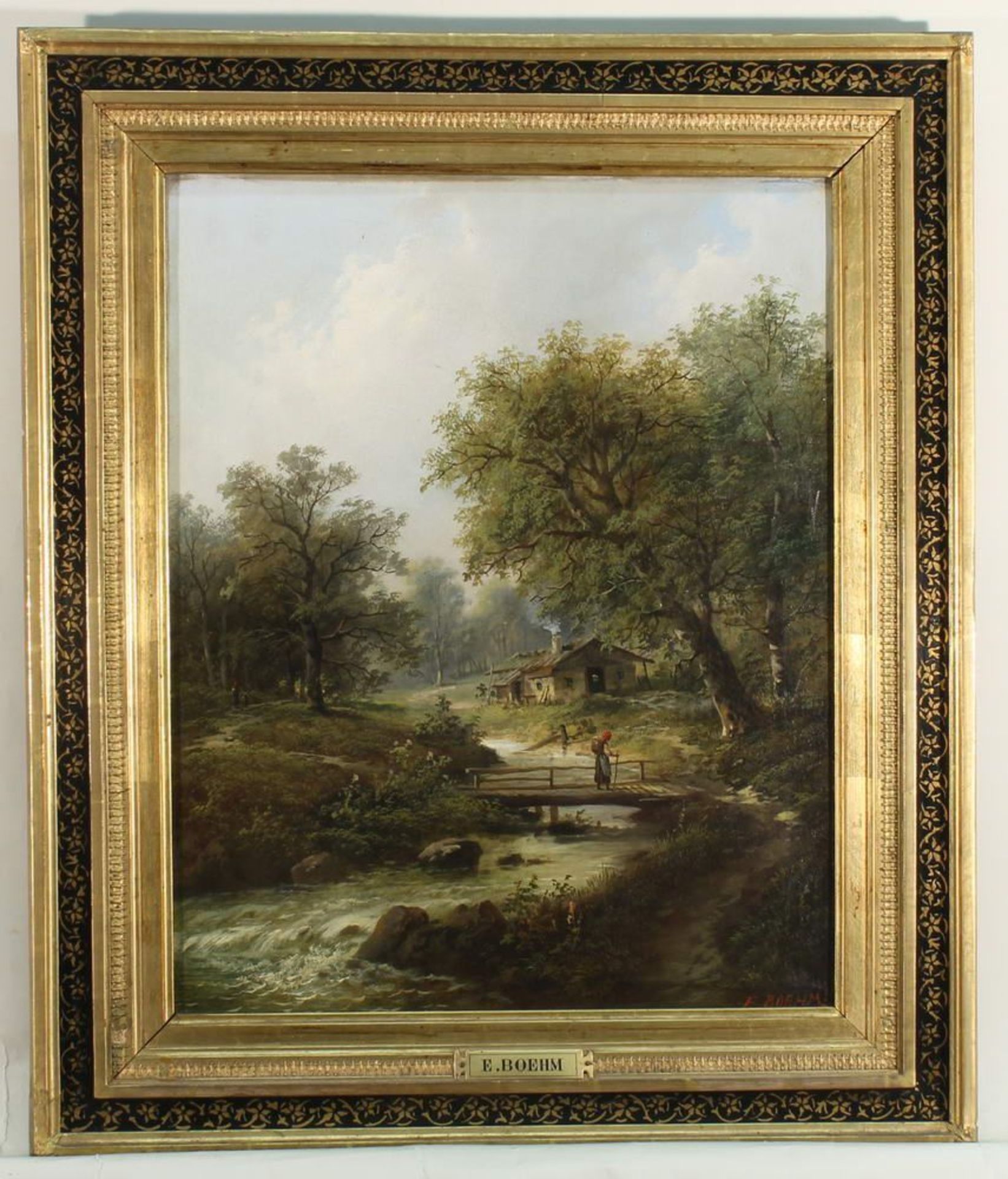 Reserve: 300 EUR        Boehm, Eduard (Wien 1830 - 1890, österreichischer Landschaftsmaler), "Partie - Image 3 of 8