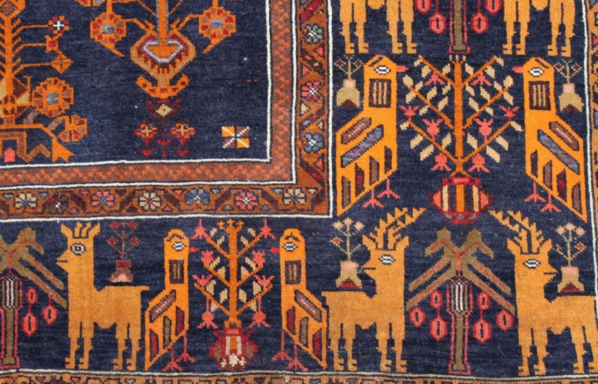 Reserve: 160 EUR        Türkei, älter, Bordüre mit Tiermotiven, ca. 1.95 x 1.29 m - Image 6 of 8