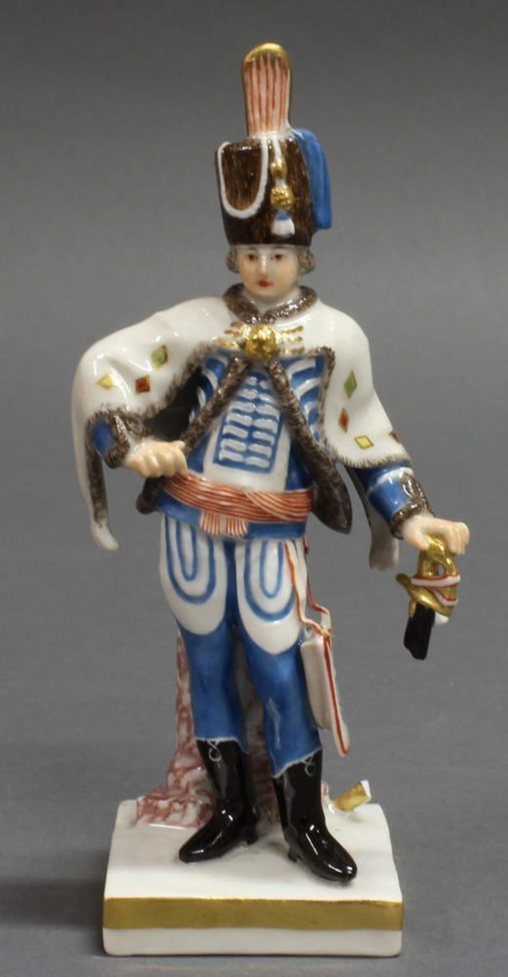 Reserve: 160 EUR        Porzellanfigur, "Ungarischer Gardist", Meissen, Schwertermarke, 1850-1924, - Image 2 of 8