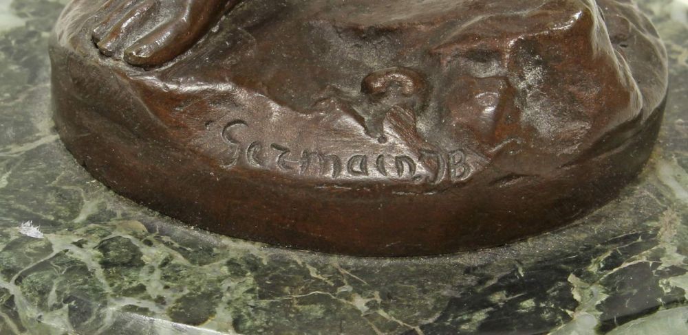Reserve: 250 EUR        Bronze, "Der Säer", am Sockel bezeichnet J.B. Germain, 22 cm hoch, auf - Image 7 of 8