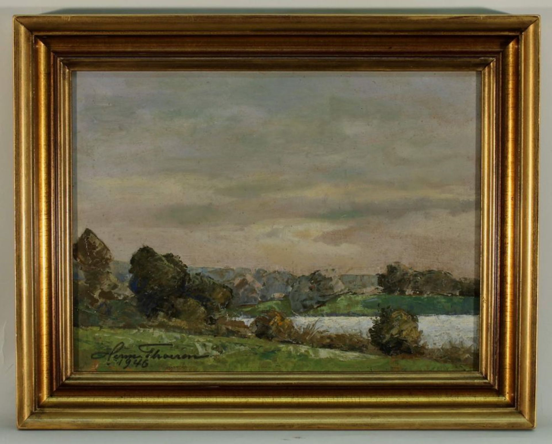 Reserve: 80 EUR        Thoeren, Hermann (1870 Hüls - 1958 Aachen), "Eutiner See", Öl auf - Image 3 of 6