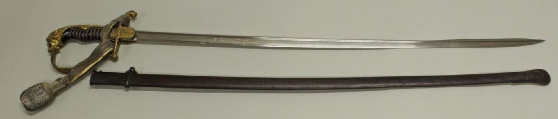 Reserve: 180 EUR        Säbel, um 1910, kaiserlicher Löwenkopfsäbel für Kavallerieoffiziere,