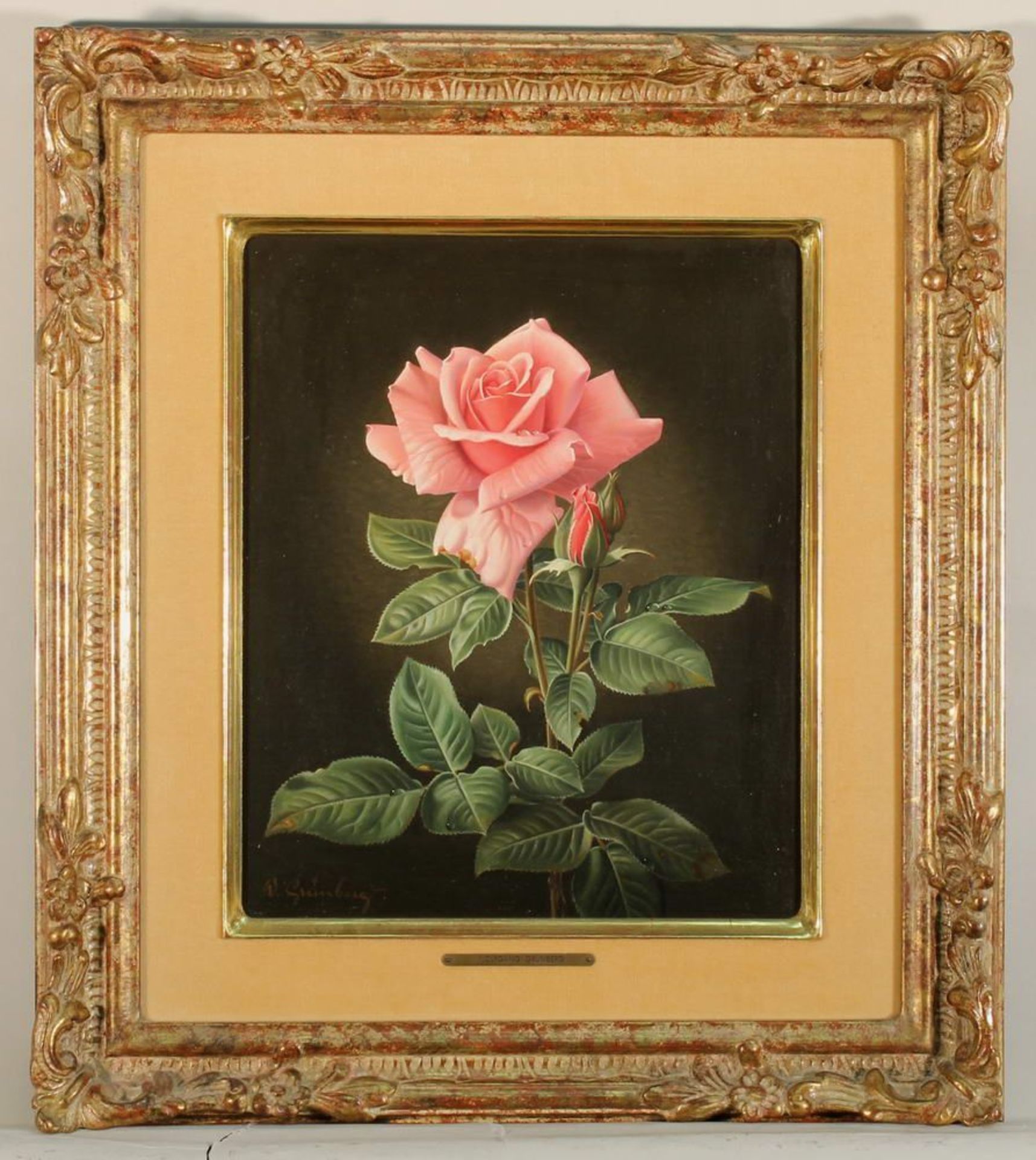 Reserve: 200 EUR        Grünberg, Wolfgang (1909 - 2001, in Köln tätiger Blumenmaler), "Rosa - Image 4 of 10