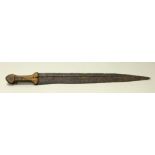 Reserve: 60 EUR        Schwert, Eisen, Holzgriff, Bodenfund, 59 cm hoch